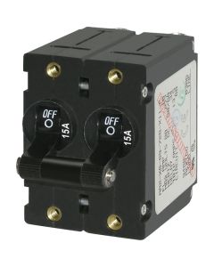 Blue Sea 7234 A-Series Double Pole Toggle - 15A - Black