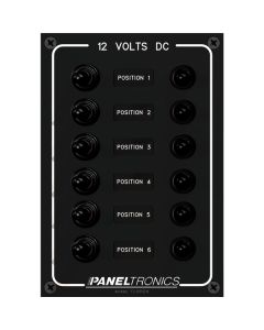 Paneltronics Waterproof Panel - DC 6-Position Toggle Switch & Circuit Breaker