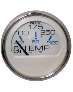 Faria Chesapeake White SS 2" Water Temperature Gauge (100-250°F)