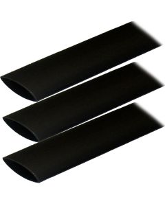 Ancor Adhesive Lined Heat Shrink Tubing (ALT) - 1" x 12" - 3-Pack - Black