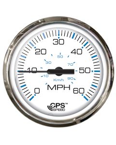 Faria Chesapeake White SS 4" Studded Speedometer - 60MPH (GPS)