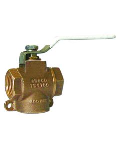 GROCO 1/2" NPT Bronze 3-Way Valve