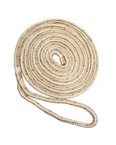 New England Ropes 5/8" Double Braid Dock Line - White/Gold w/Tracer - 25'