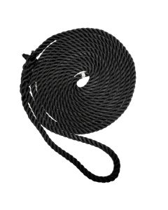 New England Ropes 3/4" Premium 3-Strand Dock Line - Black - 35'