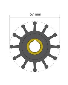 Albin Group Premium Impeller Kit 57 x 12.7 x 20mm - 12 Blade - Key Insert