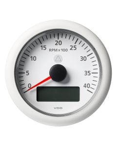 Veratron 3-3/8" (85MM) ViewLine Tachometer w/Multi-Function Display - 0 to 4000 RPM - White Dial & Bezel