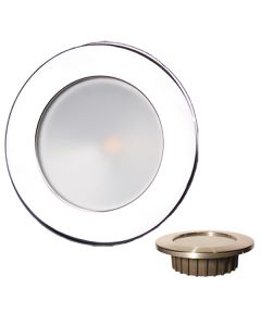 Lunasea Gen3 Warm White, RGBW Full Color 3.5” IP65 Recessed Light w/Polished Stainless Steel Bezel - 12VDC