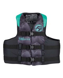 Full Throttle Adult Nylon Life Jacket - S/M - Aqua/Black