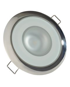 Lumitec Mirage - Flush Mount Down Light - Glass Finish/Polished SS Bezel - Warm White Dimming