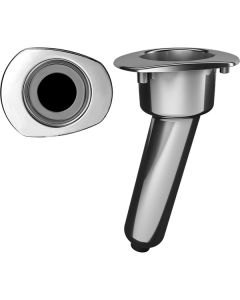 Mate Series Elite Screwless Stainless Steel 15° Rod & Cup Holder - Drain - Oval Top