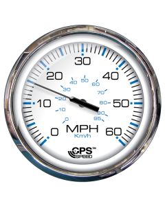 Faria Chesapeake White SS 5" Speedometer - 60 MPH (GPS)(Studded)