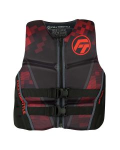 Full Throttle Men's Rapid-Dry Flex-Back Life Jacket - XL - Black/Red