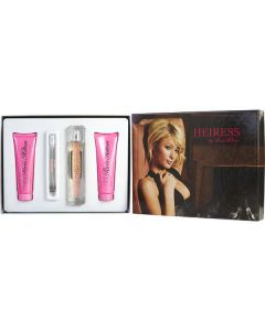 Heiress Paris Hilton Eau De Parfum Spray 3.4 Oz & Body Lotion 3 Oz & Shower Gel 3 Oz & Eau De Parfum Spray 0.34 Oz For Women