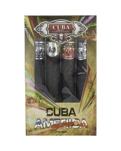 Cuba Variety 4 Piece Variety With Cuba Black, Brown, Green, & Grey & All Are Edt Spray 1.17 Oz For Men