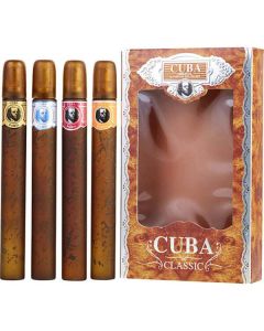 Cuba Variety 4 Piece Variety With Cuba Gold, Blue, Red & Orange & All Are Edt Spray 1.17 Oz For Men