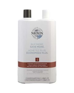 Nioxin System 4 Scalp Therapy Conditioner And Cleanser Shampoo For Colored Hair With Progressed Thinning Liter Duo For Unisex