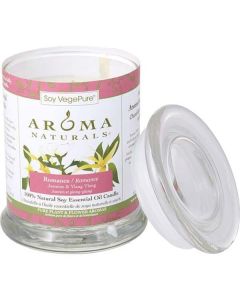 Romance Aromatherapy One 3x3.5 Inch Medium Glass Pillar Soy Aromatherapy Candle.  Combines The Essential Oils Of Ylang Ylang & Jasmine To Create Passion And Romance.  Burns Approx. 45 Hrs. - U For Unisex