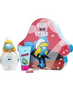 Smurfs 3d 3 Pieces Smurfette With Edt Spray 3.4 Oz & Shower Gel 2.5 Oz & Key Chain (blue & Style) For Unisex