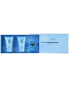 Versace Man Eau Fraiche Edt 0.17 Oz Mini & Aftershave Balm 0.8 Oz & Shower Gel 0.8 Oz For Men