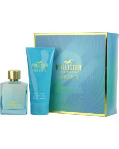 Hollister Wave 2 Edt Spray 3.4 Oz & Hair And Body Wash  6.7 Oz For Men