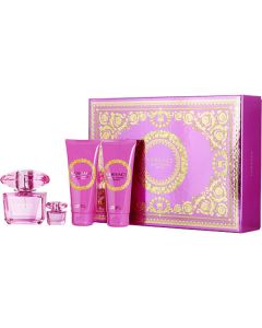 Versace Bright Crystal Absolu Eau De Parfum Spray 3 Oz & Body Lotion 3.4 Oz & Shower Gel 3.4 Oz & Eau De Parfum 0.17 Oz Mini For Women