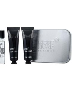 Mont Blanc Legend Edt Spray 0.25 Oz & Aftershave Balm 1 Oz & All Over Shower Gel 1 Oz & Tim Box For Men