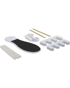 Spa Accessories Set-8 Pieces Pedicure Set With Foot File & Nail Brush & Cuticle Sticks(2) & Emery Boards( 2) & Toe Separators(2) - White For Unisex