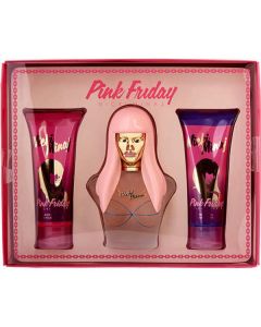 Nicki Minaj Pink Friday Eau De Parfum Spray 3.4 Oz & Body Lotion 3.4 Oz & Shower Gel 3.4 Oz For Women