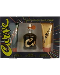 Curve Cologne Spray 4.2 Oz & After Shave Balm 3.4 Oz & Shower Gel 3.4 Oz For Men