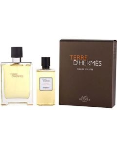 Terre D'hermes Edt Spray 3.3 Oz & Hair And Body Shower Gel 2.7 Oz For Men