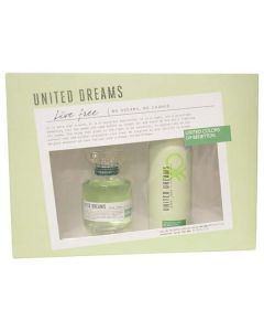 Benetton United Dreams Live Free Edt Spray 2.7 Oz & Deodorant Spray 5.1 Oz For Women