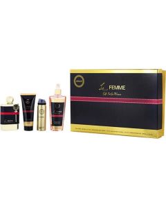 Armaf Le Femme Set -eau De Parfum Spray 3.4 Oz & Body Lotion 3.4 Oz & Fragrance Body Spray 8.4 Oz & Body Spray 1.7 Oz For Women