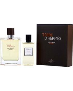 Terre D'hermes Eau Intense Vetiver Eau De Parfum Spray 3.3 Oz & Shower Gel 2.7 Oz For Men