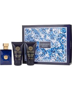 Versace Dylan Blue Edt Spray 1.7 Oz & After Shave Balm 1.7 Oz & Shower Gel 1.7 Oz For Men