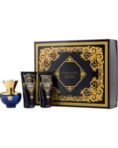 Versace Dylan Blue Eau De Parfum Spray 1.7 Oz & Body Lotion 1.7 Oz & Shower Gel 1.7 Oz For Women