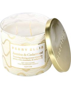 Perry Ellis Jasmine & Cedarwood Scented Candle 14.5 Oz For Unisex