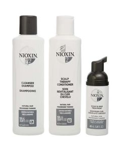 Nioxin Set-3 Piece Full Kit System 2 With Cleanser Shampoo 5 Oz & Scalp Therapy Conditioner 5 Oz & Scalp Treatment 1.3 Oz For Unisex