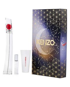 Kenzo Flower Eau De Parfum Refillable Spray 3.4 Oz & Body Milk 2.5 Oz & Eau De Parfum Refillable Spray 0.34 Oz Mini For Women