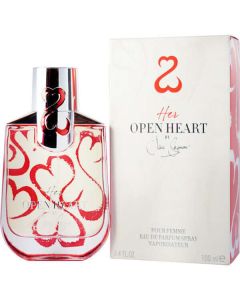 Her Open Heart Eau De Parfum Spray 3.4 Oz & Jewelry Roll For Women