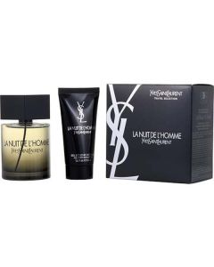 La Nuit De L'homme Yves Saint Laurent Edt Spray 3.3 Oz & All Over Shower Gel 1.6 Oz For Men