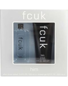 Fcuk Aftershave Splash 3.4 Oz & Shower Gel 6.7 Oz For Men