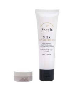 Fresh Hand And Lip Love Set: Milk Hand Cream 50ml + Sugar Lip Mask 2g --2pcs For Women