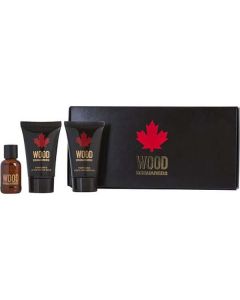 Dsquared2 Wood Edt Spray 0.17 Oz & Aftershave Balm 0.8 Oz & Shower Gel 0.8 Oz For Men