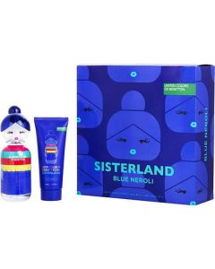 Benetton Sisterland Blue Neroli Edt Spray 2.7 Oz & Body Milk 2.5 Oz For Women