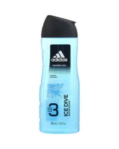 Adidas Ice Dive 3 Body, Hair & Face Shower Gel 13.5 Oz For Men