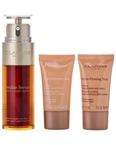 Clarins Double Serum 50ml + Extra-firming Day Cream Ast 15ml + Extra-firming Night Cream Ast 15ml + Double Serum Eye Sachet 0.9ml --4pcs For Women