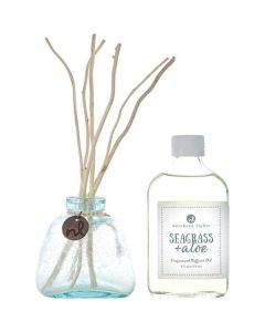 Seagrass & Aloe Fragrance Diffuser Oil 6 Oz & 6x Willow Reeds & Diffuser Bottle For Unisex