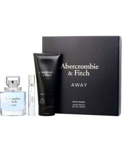 Abercrombie & Fitch Away Edt Spray 3.4 Oz & Hair And Body Wash 6.7 Oz & Edt Travel Spray 0.5 Oz For Men