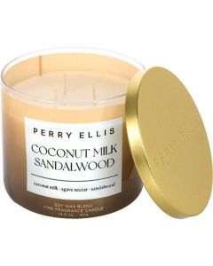 Perry Ellis Coconut Milk & Sandalwood Scented Candle 14.5 Oz For Unisex