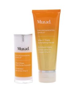 Murad The Glow Clinic Set: Vita-c Triple Exfoliating Facial 2.7oz + Vita-c Eyes Dark Circle Corrector 0.5oz --2pcs For Women